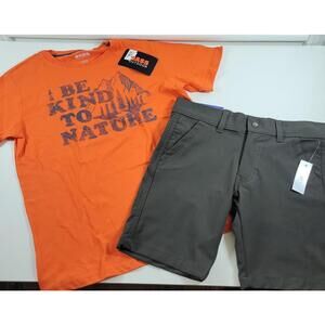 Bass Outdoor Vintage Express Boys Clothing Set T-Shirt Shorts 10/12 NEW
